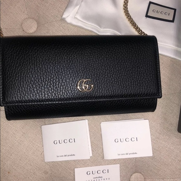 Gucci leather chain wallet GG marmont - Picture 2 of 8